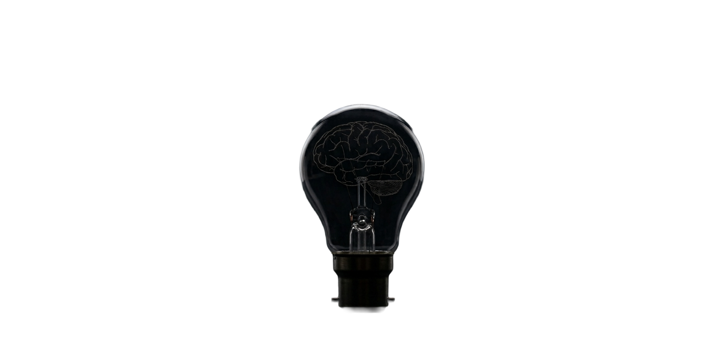 unlit brain lightbulb